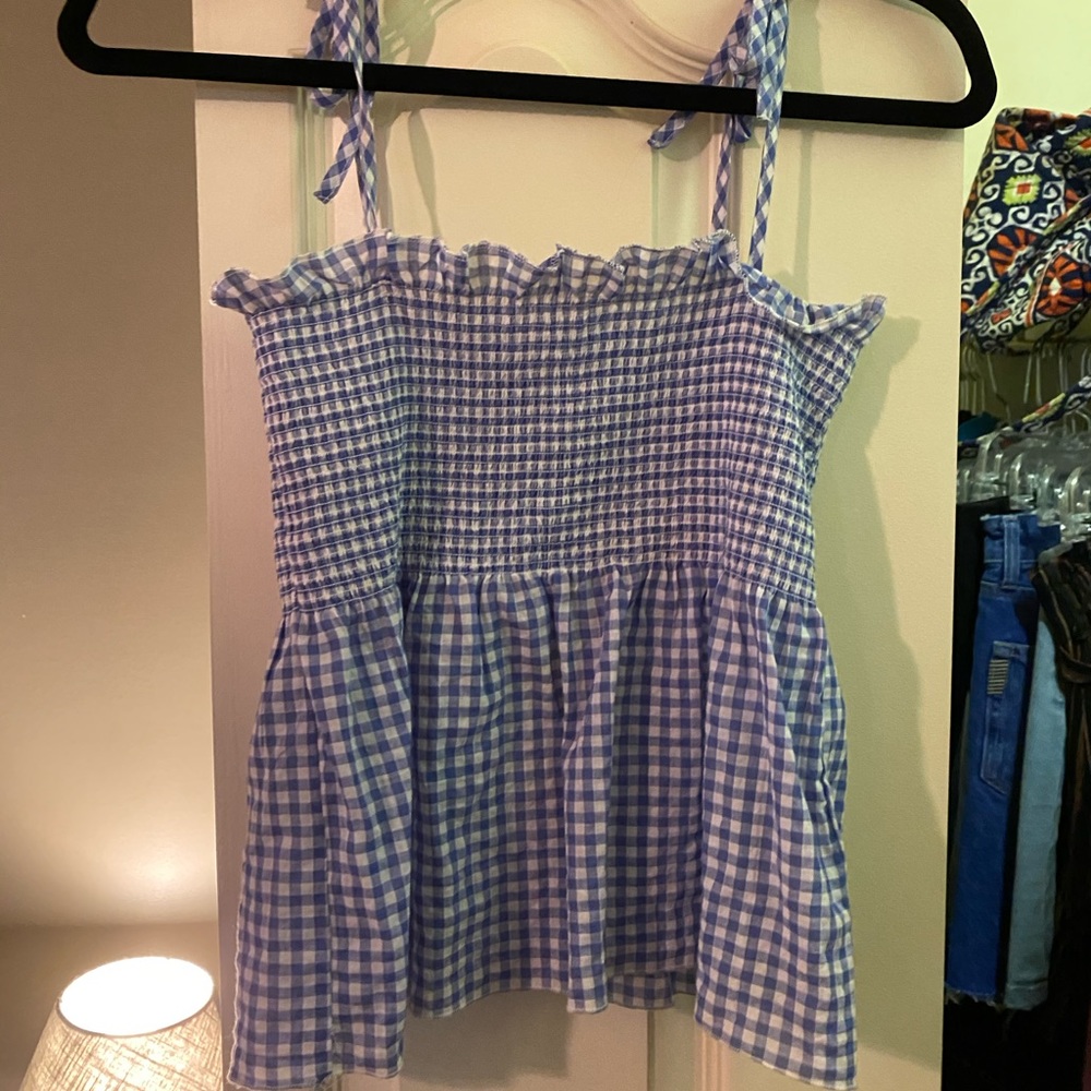 Gingham Print Tank Top